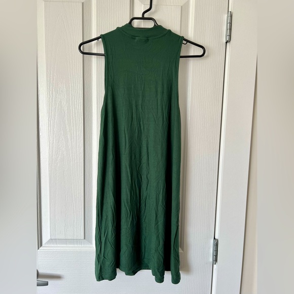Topshop green mock neck sleeveless swing dress - Picture 3 of 5